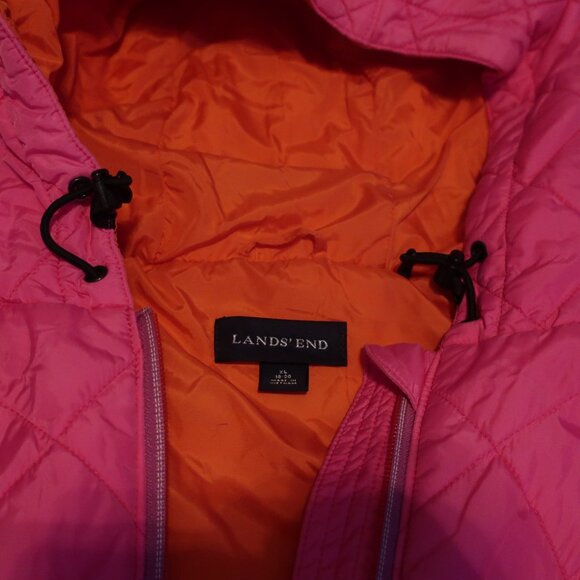 LAND'S END Pink Quilted Hooded Lightweight Jacket - Picture 2 of 5
